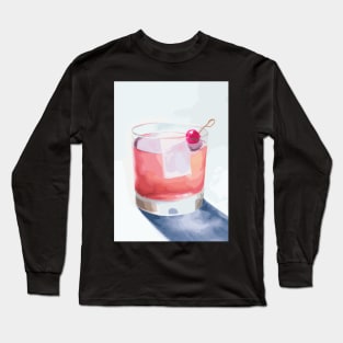 Cocktail with Cherry Long Sleeve T-Shirt